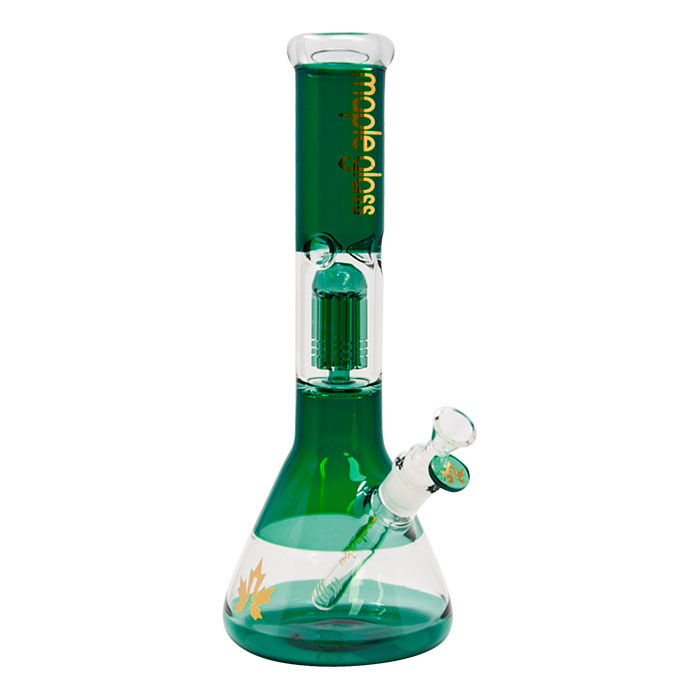 Teal Maple Glass Tree Percolator Bong 14 Inches