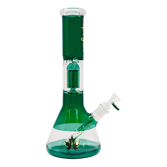 Teal Maple Glass Tree Percolator Bong 14 Inches