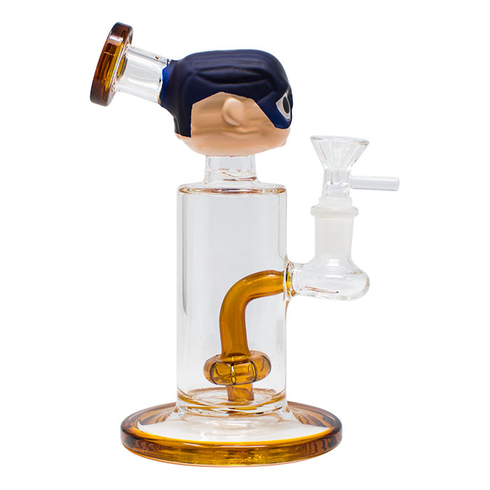 Captain America Faced Small Glass Bong 8 Inches