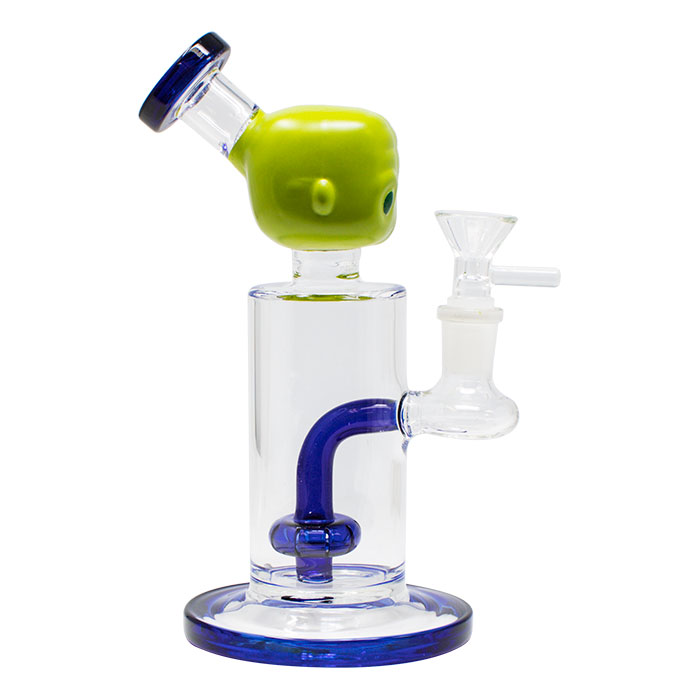 Hulk Faced Small Glass Bong 8 Inches