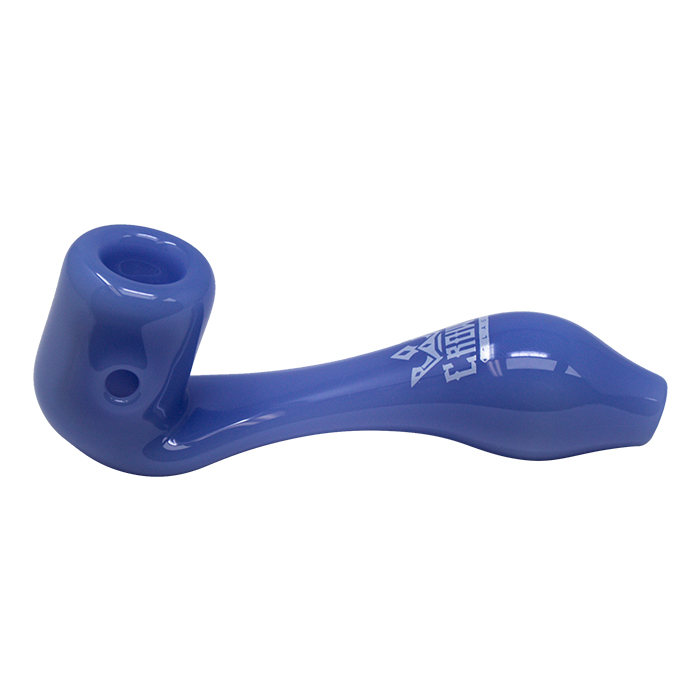 Jade Blue Crown Glass Sherlock Pipe 4 Inches
