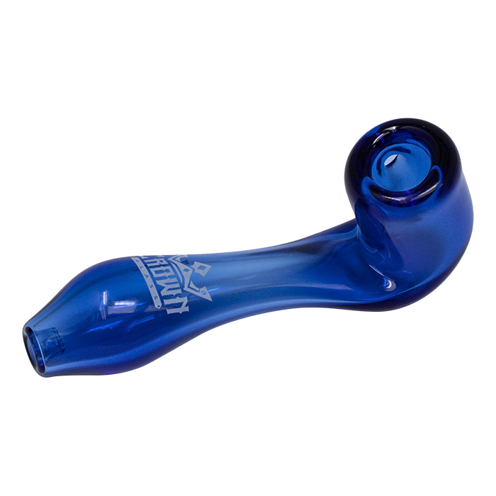 Sky Blue Crown Glass Sherlock Pipe 4 Inches
