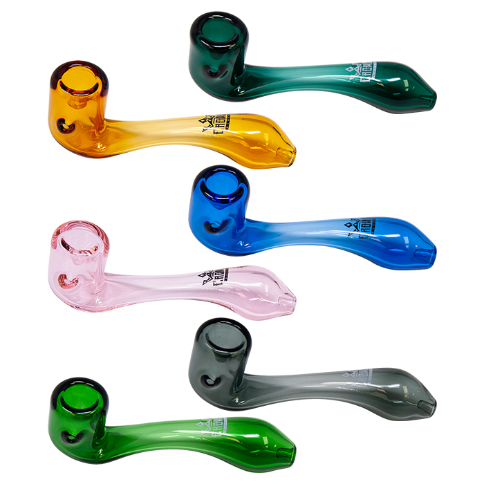 Sky Blue Crown Glass Sherlock Pipe 4 Inches
