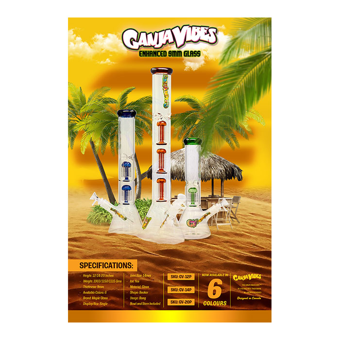 Ganja Vibes Enhanced Glass Bong Poster