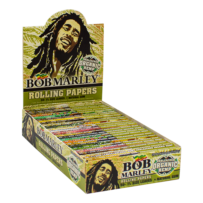 Bob Marley Unbleached Organic Hemp 1.25 Rolling Paper Display of 25
