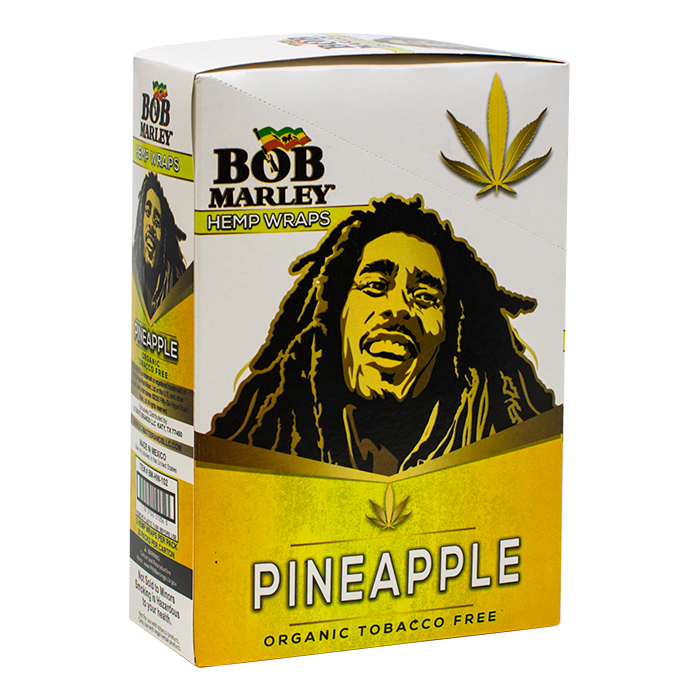 Bob Marley Pineapple Hemp Wraps Display of 25