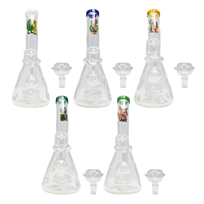 Assorted Cartoon Character 7 Inches Glass Dab Rig and Bong
