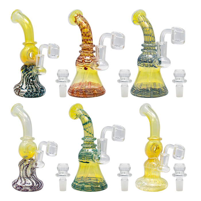 Assorted Marble Effect Color Changing Glass Dab Rig and Bong