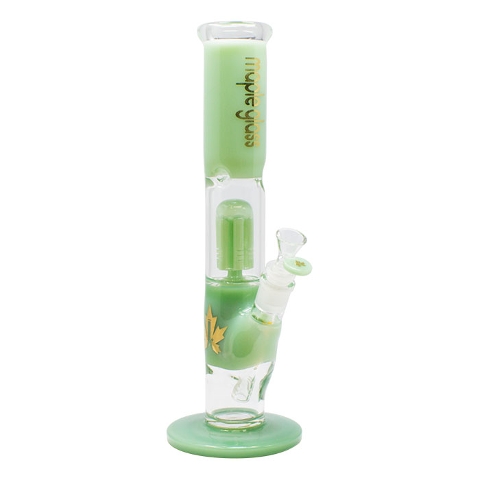 C Green Maple Glass Tree Percolator Bong 13 Inches