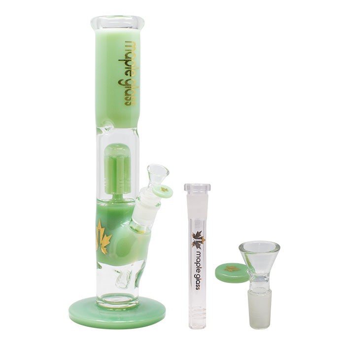 C Green Maple Glass Tree Percolator Bong 13 Inches