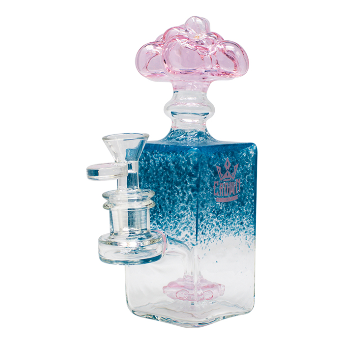 Pink Crown Glass Perfume Shaped 7.5 Inches Glass Dab Rig and Bong