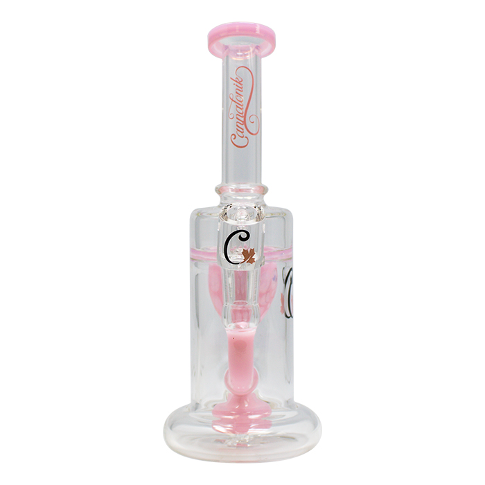 Pink Cylindrical Shape 8.5 Inches Cannatonik Glass Dab Rig and Bong