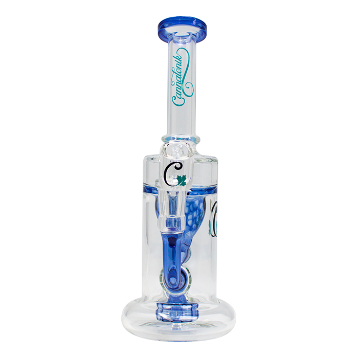 Blue Cylindrical Shape 8.5 Inches Cannatonik Glass Dab Rig and Bong