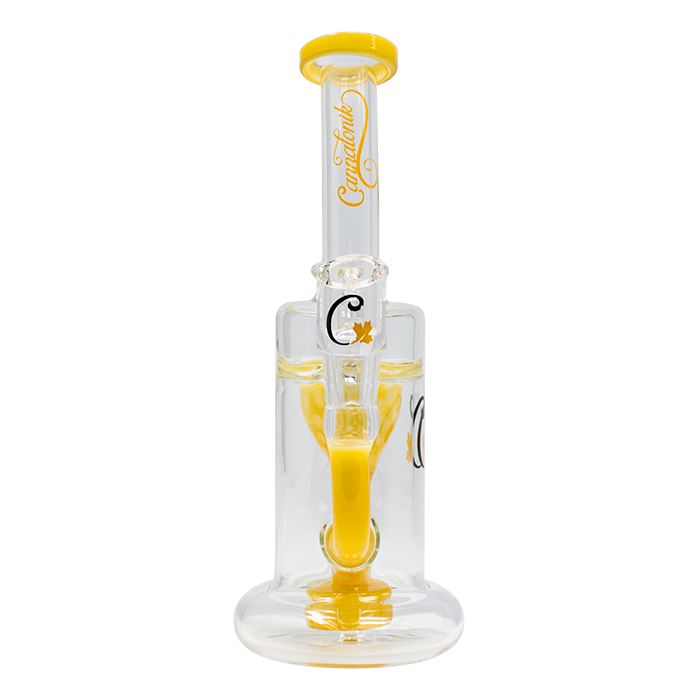 Yellow Cylindrical Shape 8.5 Inches Cannatonik Glass Dab Rig and Bong