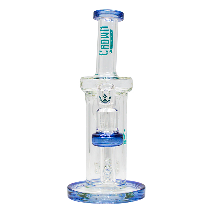 Blue Crown Glass 10 Inches Glass Dab Rig and Bong with Handle