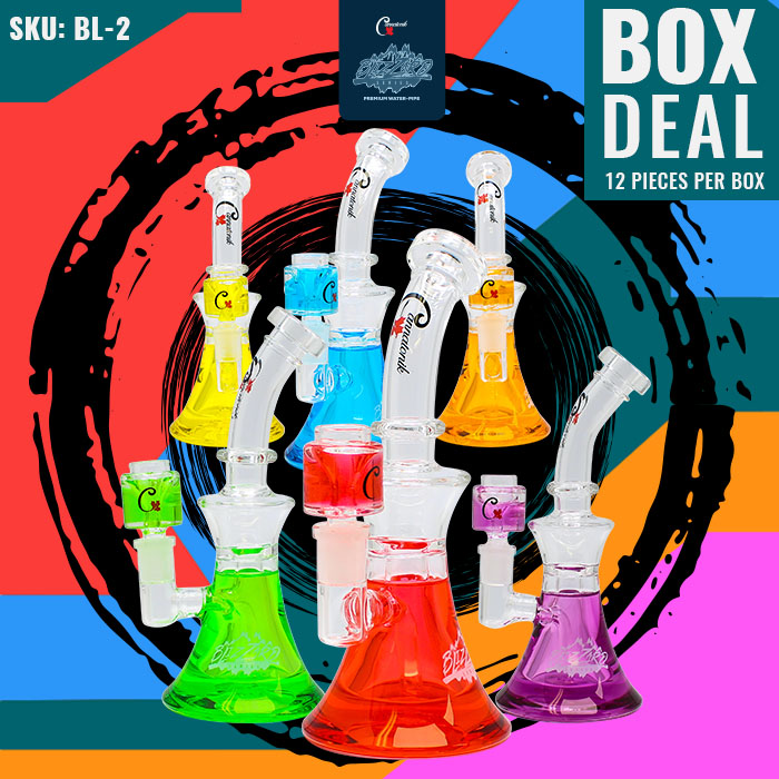 Blizzard Series Freezable 8 Inches Premium Glass Bongs By Cannatonik Deal of 12