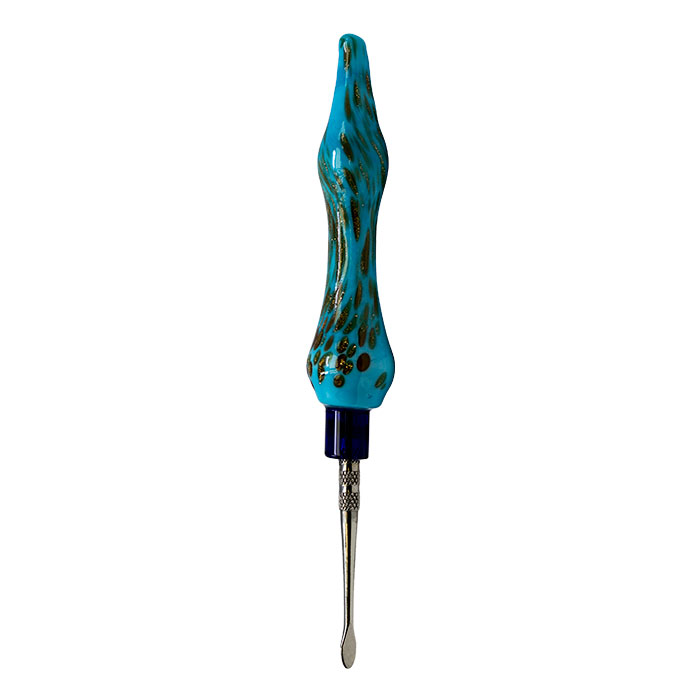 Light Blue 6 Inches Dabbing Stick With Round Scooper