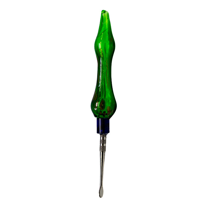 Green 6 Inches Dabbing Stick With Round Scooper