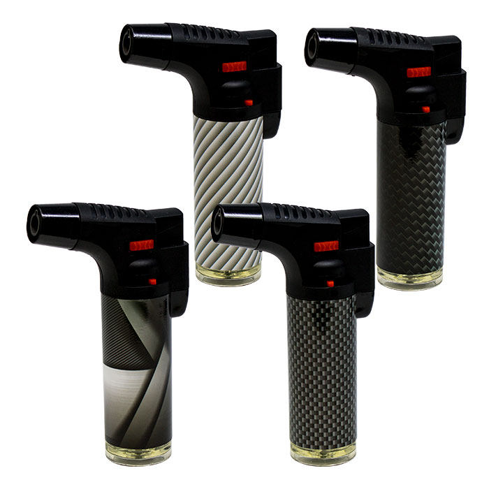 Blink Medium Carbon Fiber Theme Torch Lighter Display Of 12