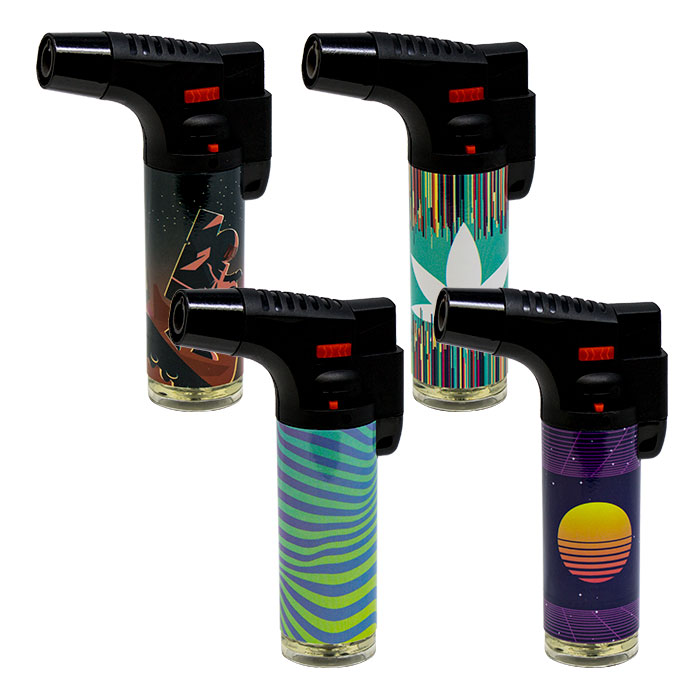 Blink Medium Trippy Theme Torch Lighter Display Of 12