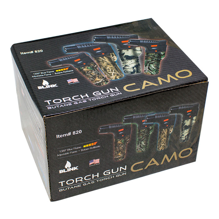 Blink Medium Camo Theme Torch Lighter Display Of 12