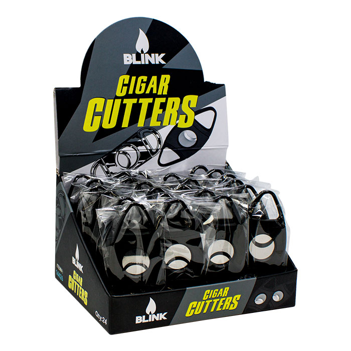 Blink Black Triangular Plastic Cigar Cutter Display of 24