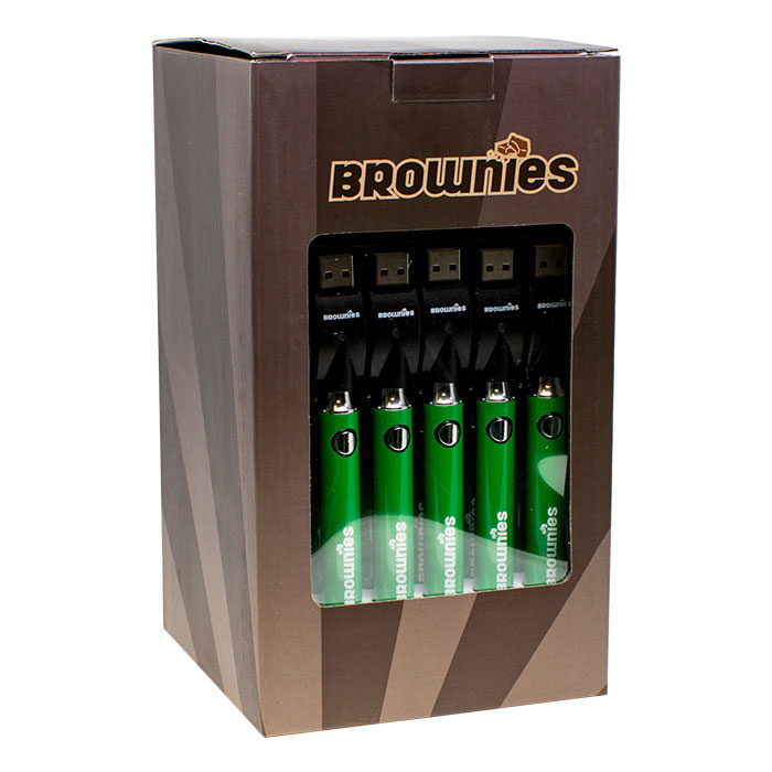 510 Green Brownies Twist 900mAh Batteries Display of 30