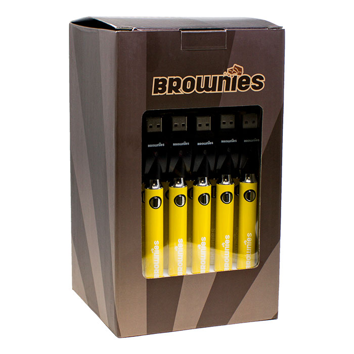 510 Yellow Brownies Twist 900mAh Batteries Display of 30