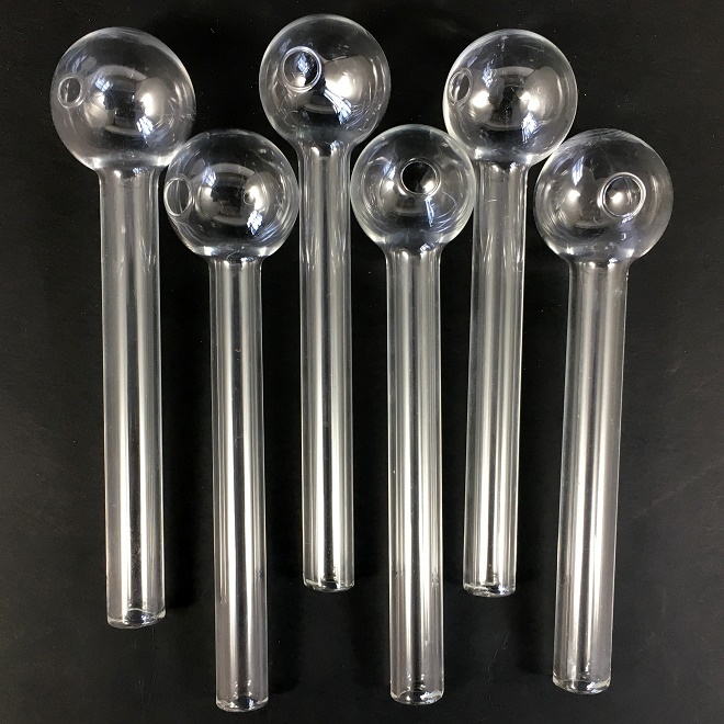 Clear Oil Glass Bubble Pipe 4 Inches Box of 12