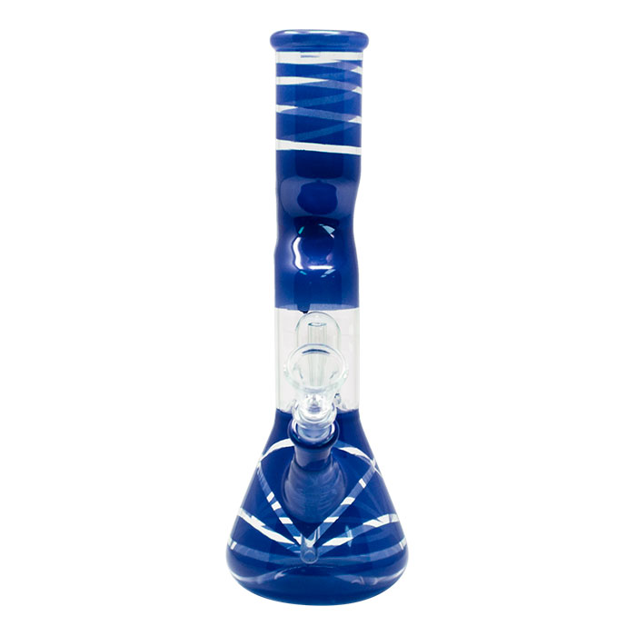 Blue Mini Hook Percolated Zong Bong 10 Inches
