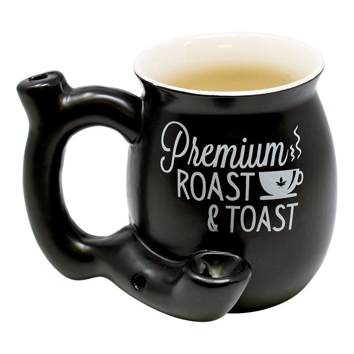 Premium Roast And Toast Black and White Ceramic Mug Pipe