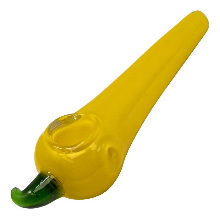 Yellow Chilly Glass Pipe 5 Inches
