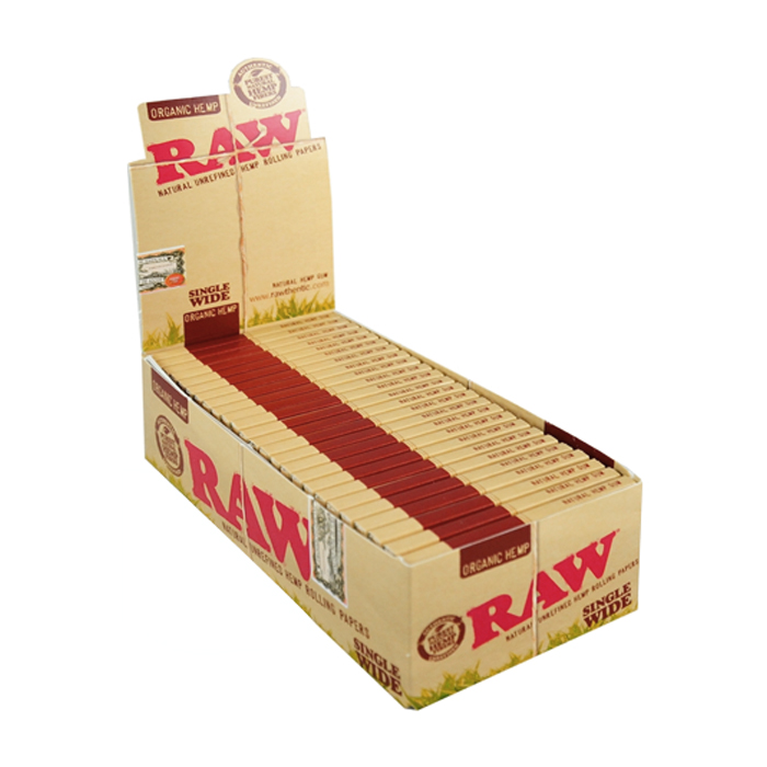 Raw Organic Hemp Single Wide Rolling Paper Ct 25