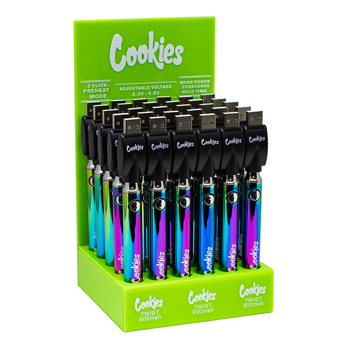 510 Rainbow Cookies Twist 900 MAh Battery Display of 30 Pcs