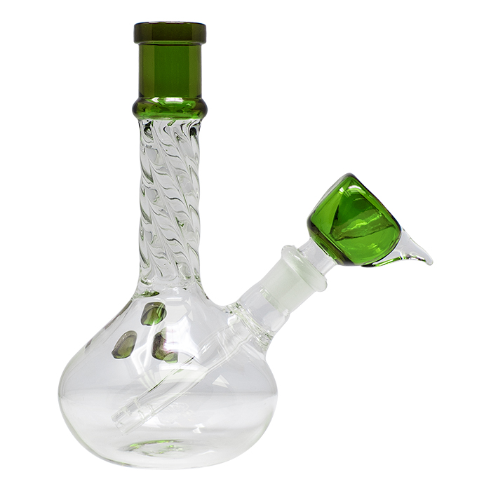 Green Bubble Base 6 Inches Glass Bong