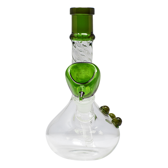 Green Bubble Base 6 Inches Glass Bong