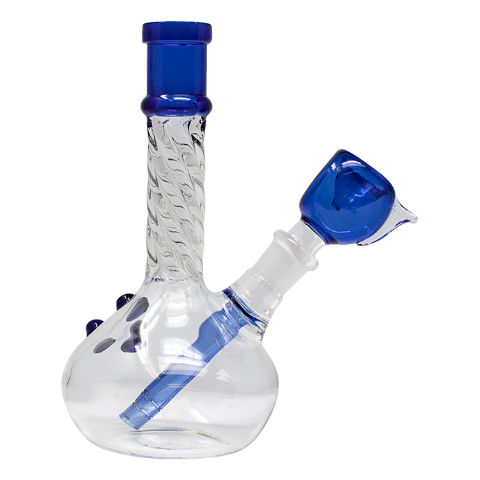 Blue Bubble Base 6 Inches Glass Bong