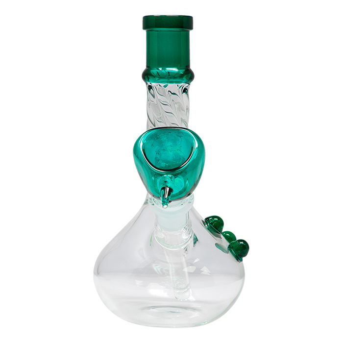 Teal Green Bubble Base 6 Inches Glass Bong