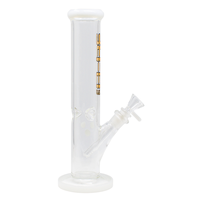 White Cylindrical Sci Fi Glass 12 Inches Bong
