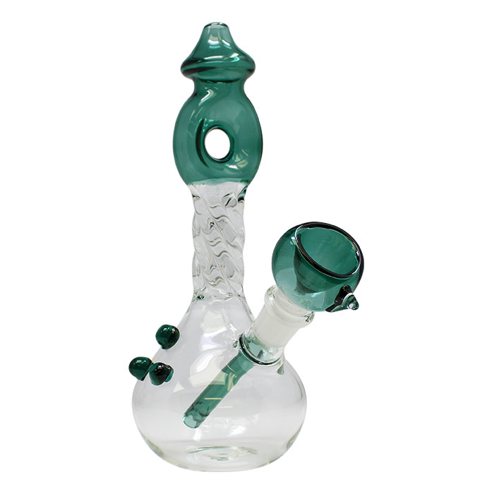 Teal Twisted Mouthpiece Glass Bong 6 Inches