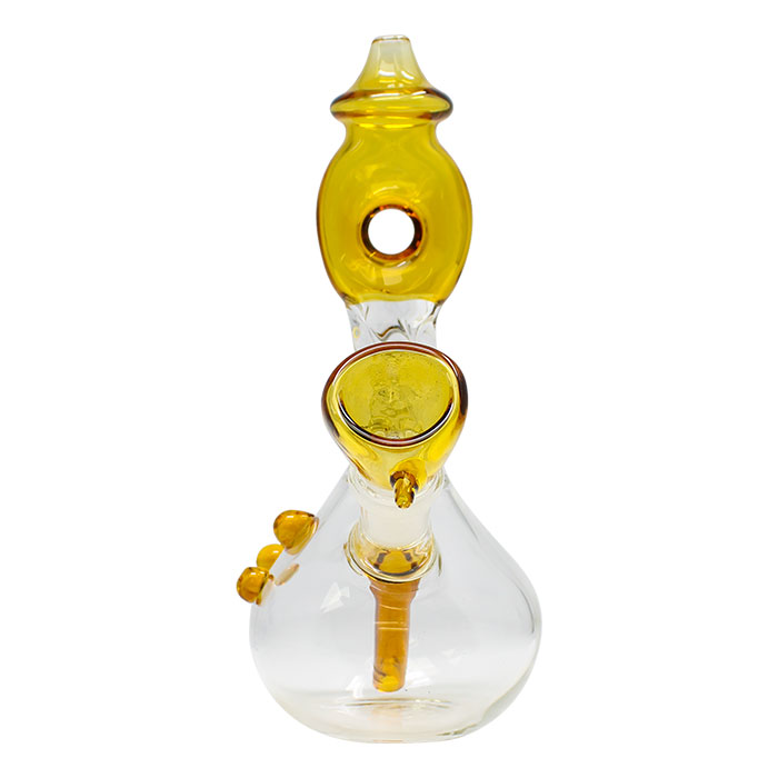 Amber Twisted Mouthpiece Glass Bong 6 Inches