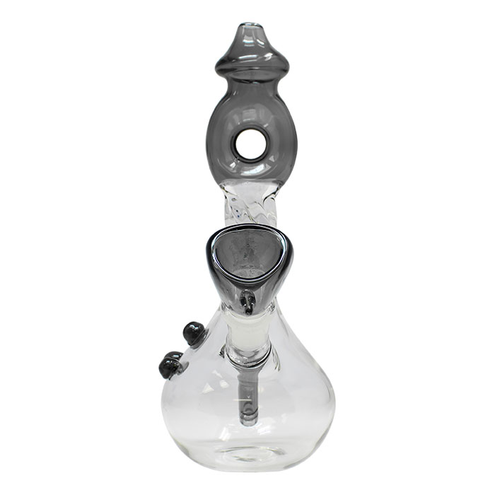 Teal Black Twisted Mouthpiece Glass Bong 6 Inches