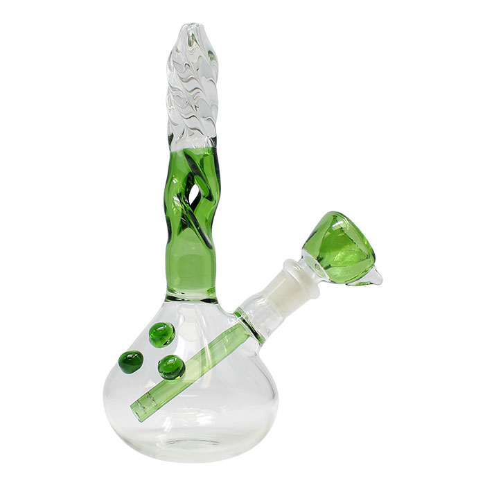 Twisted Green Beaker Bong 7 Inches