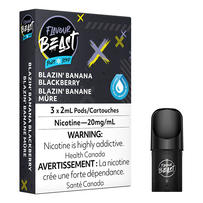 (Stamped) Blazin' Banana Blackberry Flavour Beast Pods Ct 5