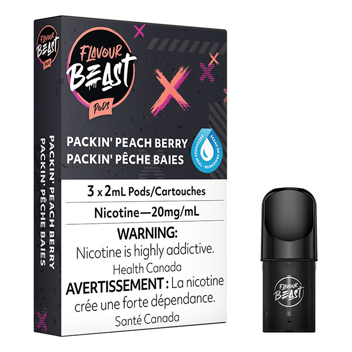 (Stamped) Packin' Peach Berry Flavour Beast Pods Ct 5