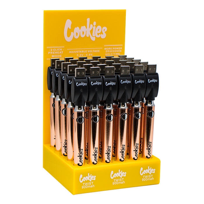510 Rose Gold Cookies Twist 900 Mah Battery Display Of 30 Pcs