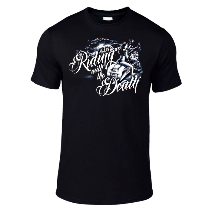 Riding With The Death Unisex Both Side Printed Black T-Shirt