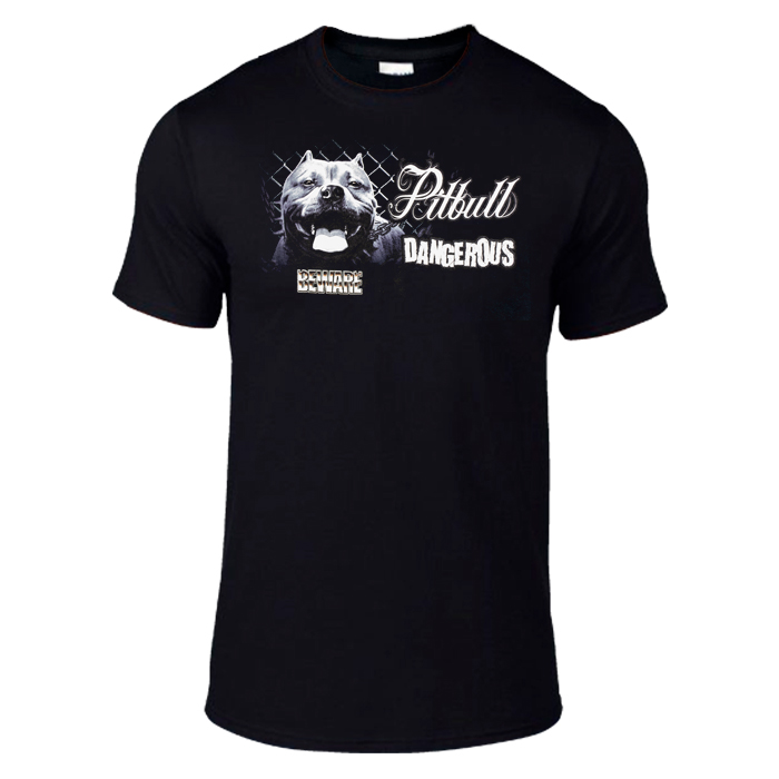 Team Pitbull Dangerous Unisex Both Side Printed Black T-Shirt