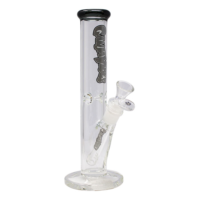 Ganjavibes Grey Straight Tube with Ice Catcher 10 Inches Glass Bong