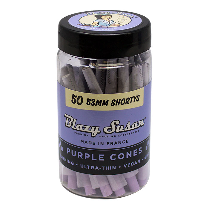 Blazy Susan Purple 53mm Shortys Pre-Rolled Cones Ct 50